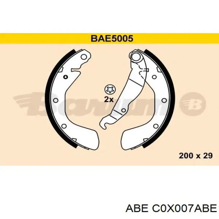Колодки гальмові задні, барабанні C0X007ABE ABE