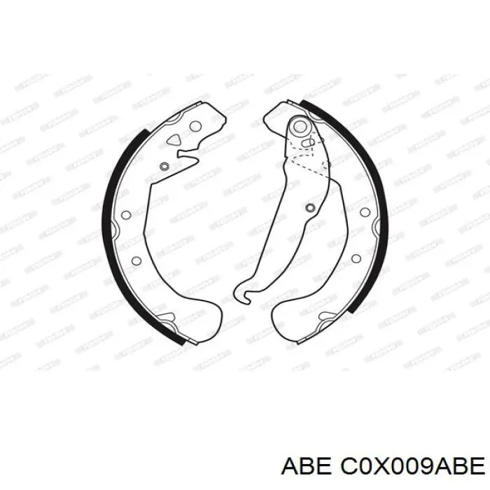 C0X009ABE ABE Колодки гальмівні задні, барабанні