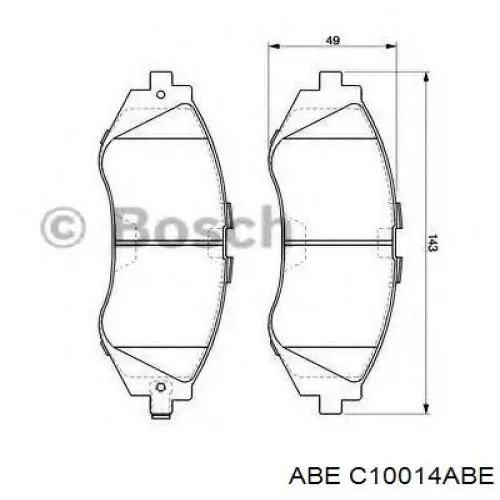Купити C10014ABE ABE Колодки гальмівні передні, дискові