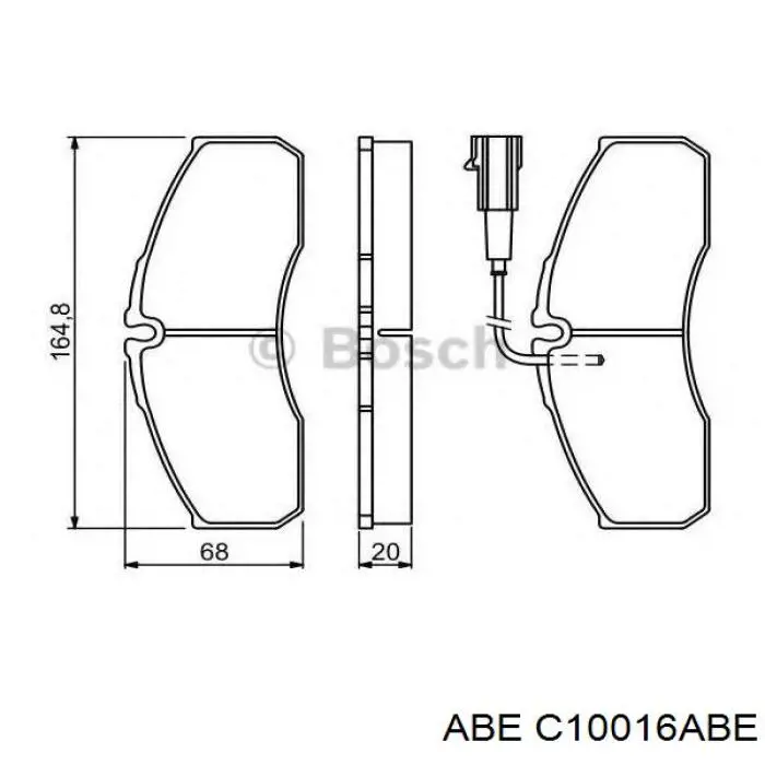 Гальмівні колодки ABE C10016ABE ціна, від 19.51 USD