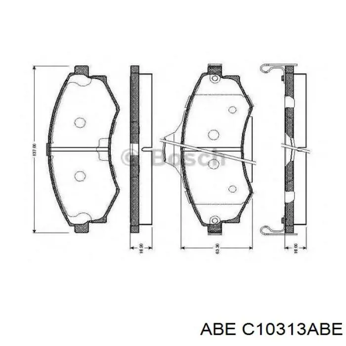 C10313ABE ABE колодки гальмівні передні, дискові