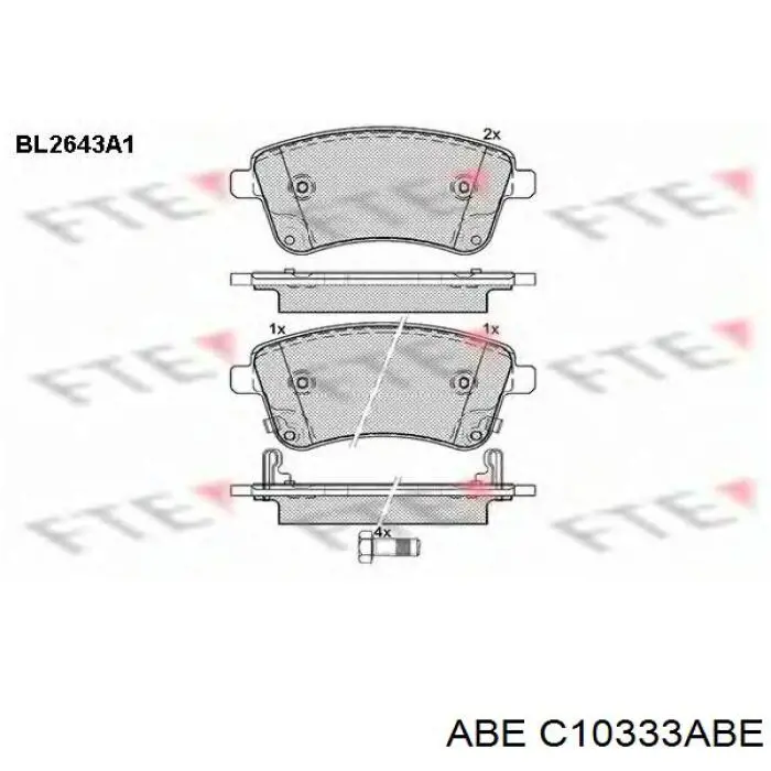 Гальмівні колодки ABE C10333ABE ціна, від 22.85 USD