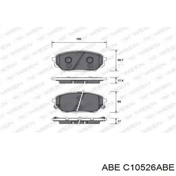 Купити C10526ABE ABE Колодки гальмівні передні, дискові