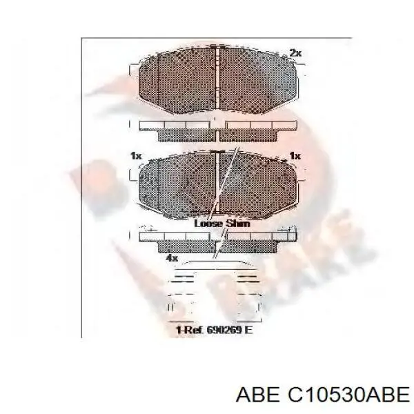 Передні тормозні колодки C10530ABE ABE