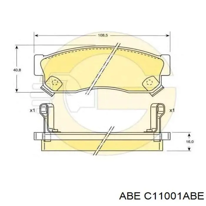 Тормозні колодки ABE C11001ABE