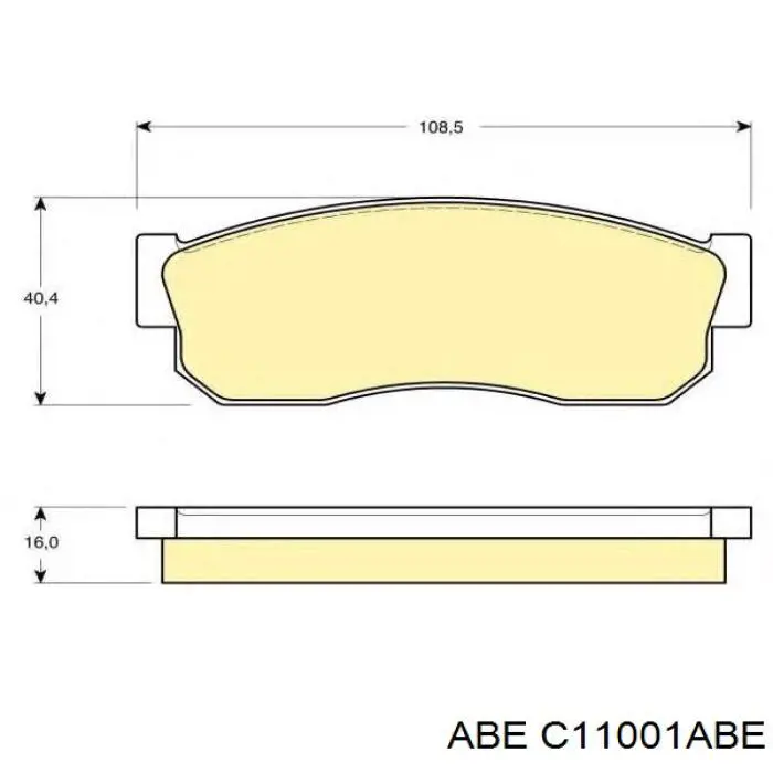 C11001ABE ABE Передні гальмівні колодки