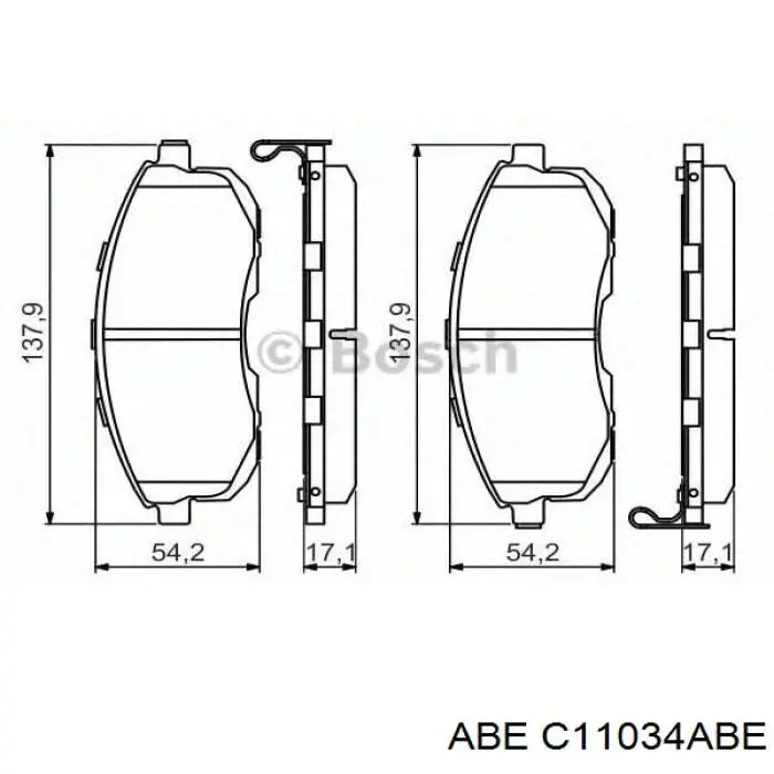 Гальмівні колодки ABE C11034ABE ціна, від 17.76 USD