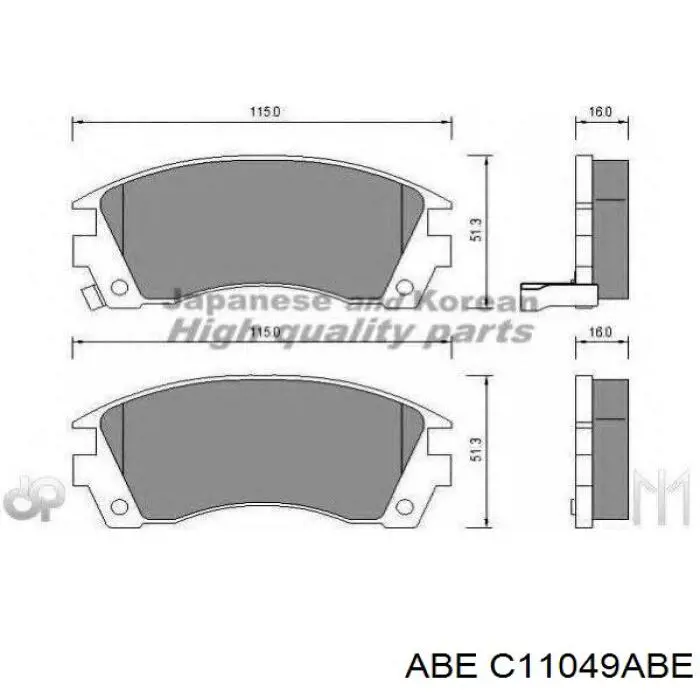 Гальмівні колодки ABE C11049ABE ціна, від 14.99 USD