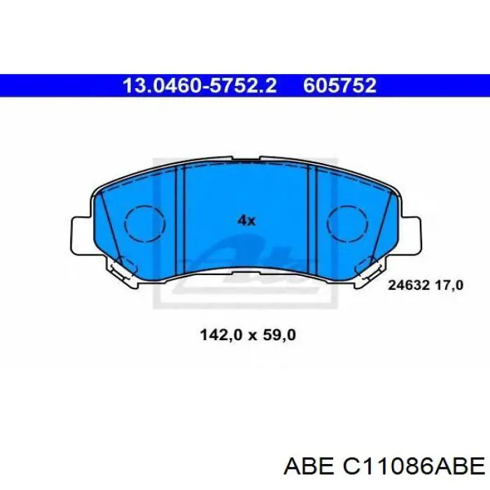 Передні тормозні колодки C11086ABE ABE