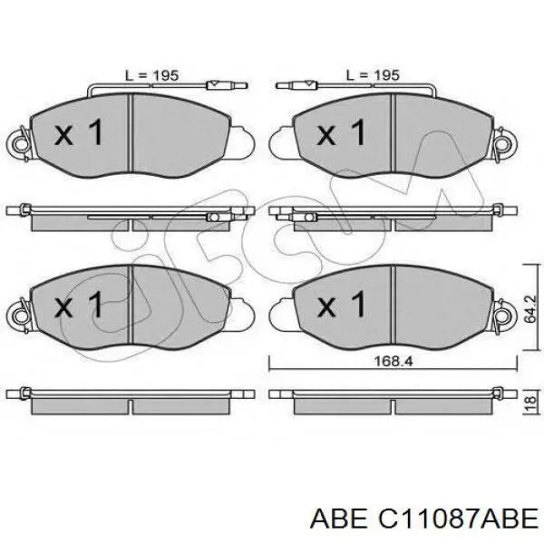 C11087ABE ABE Передні гальмівні колодки