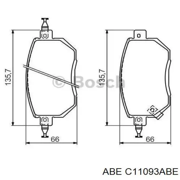 Гальмівні колодки ABE C11093ABE ціна, від 26.43 USD