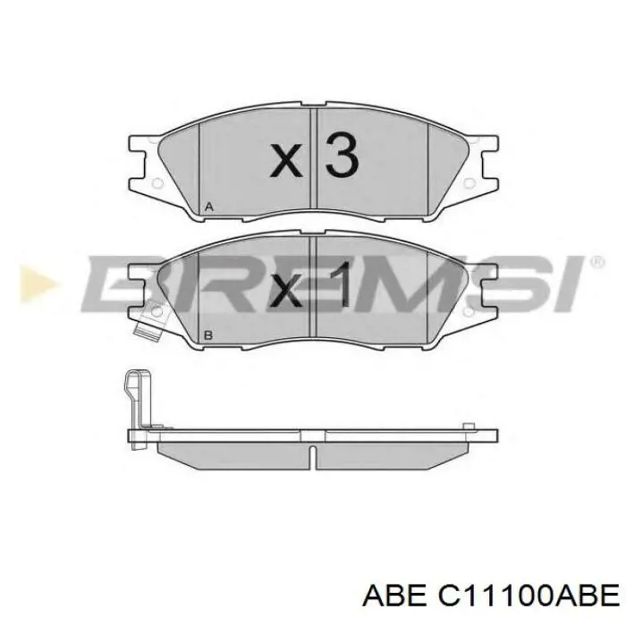 Гальмівні колодки ABE C11100ABE ціна, від 16.90 USD