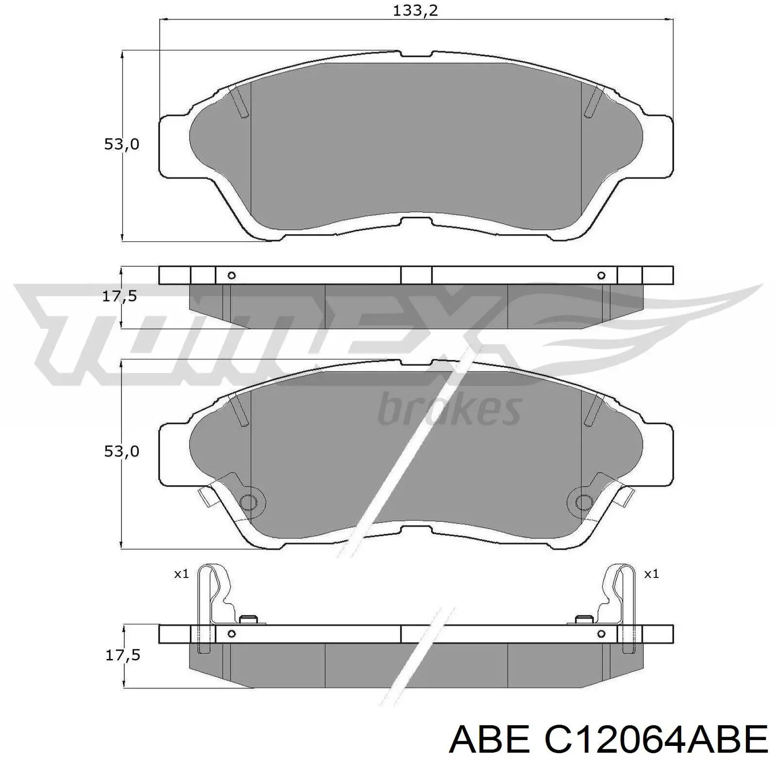 Купити C12064ABE ABE Колодки гальмівні передні, дискові