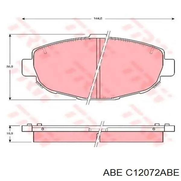 Купити C12072ABE ABE Колодки гальмівні передні, дискові