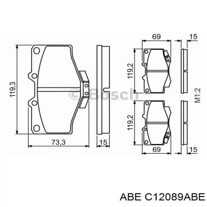 Гальмівні колодки ABE C12089ABE ціна, від 18.25 USD