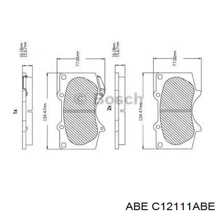 Передні тормозні колодки C12111ABE ABE