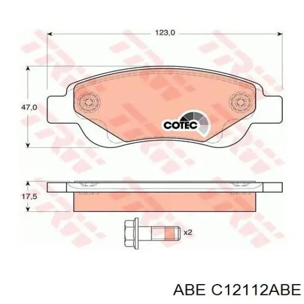 Передні тормозні колодки C12112ABE ABE