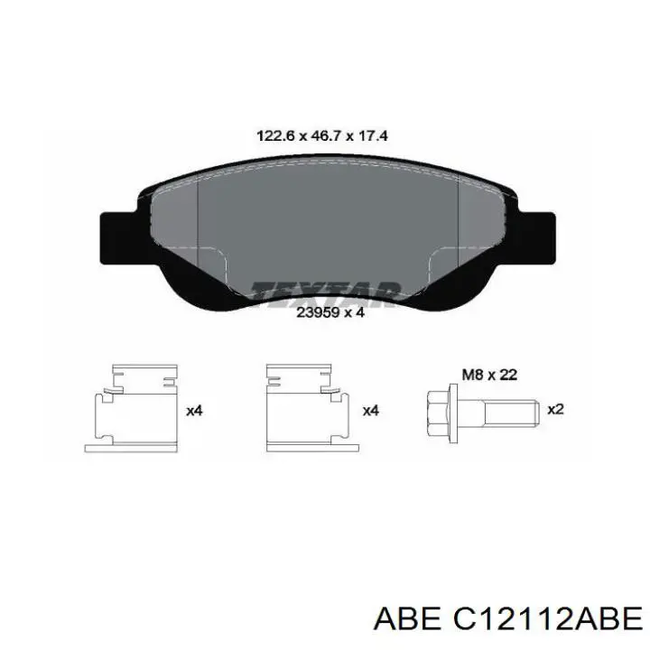 Гальмівні колодки ABE C12112ABE ціна, від 16.39 USD