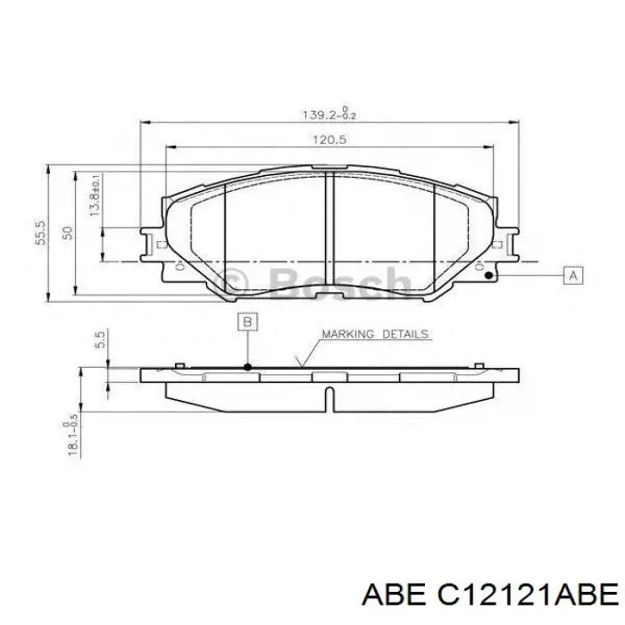 Гальмівні колодки ABE C12121ABE ціна, від 19.00 USD