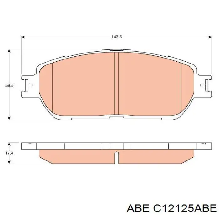 C12125ABE ABE колодки гальмівні передні, дискові