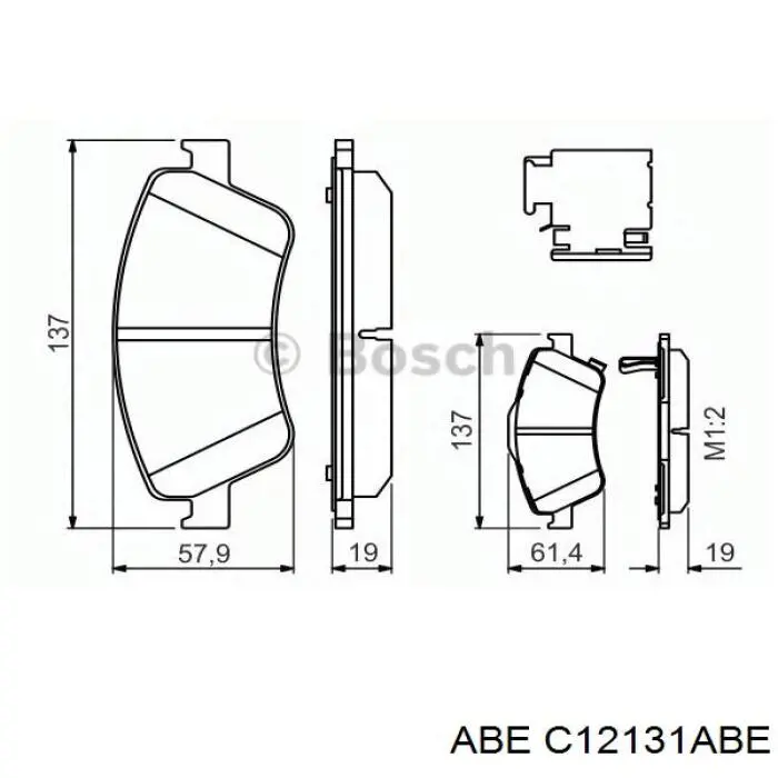 C12131ABE ABE Передні гальмівні колодки