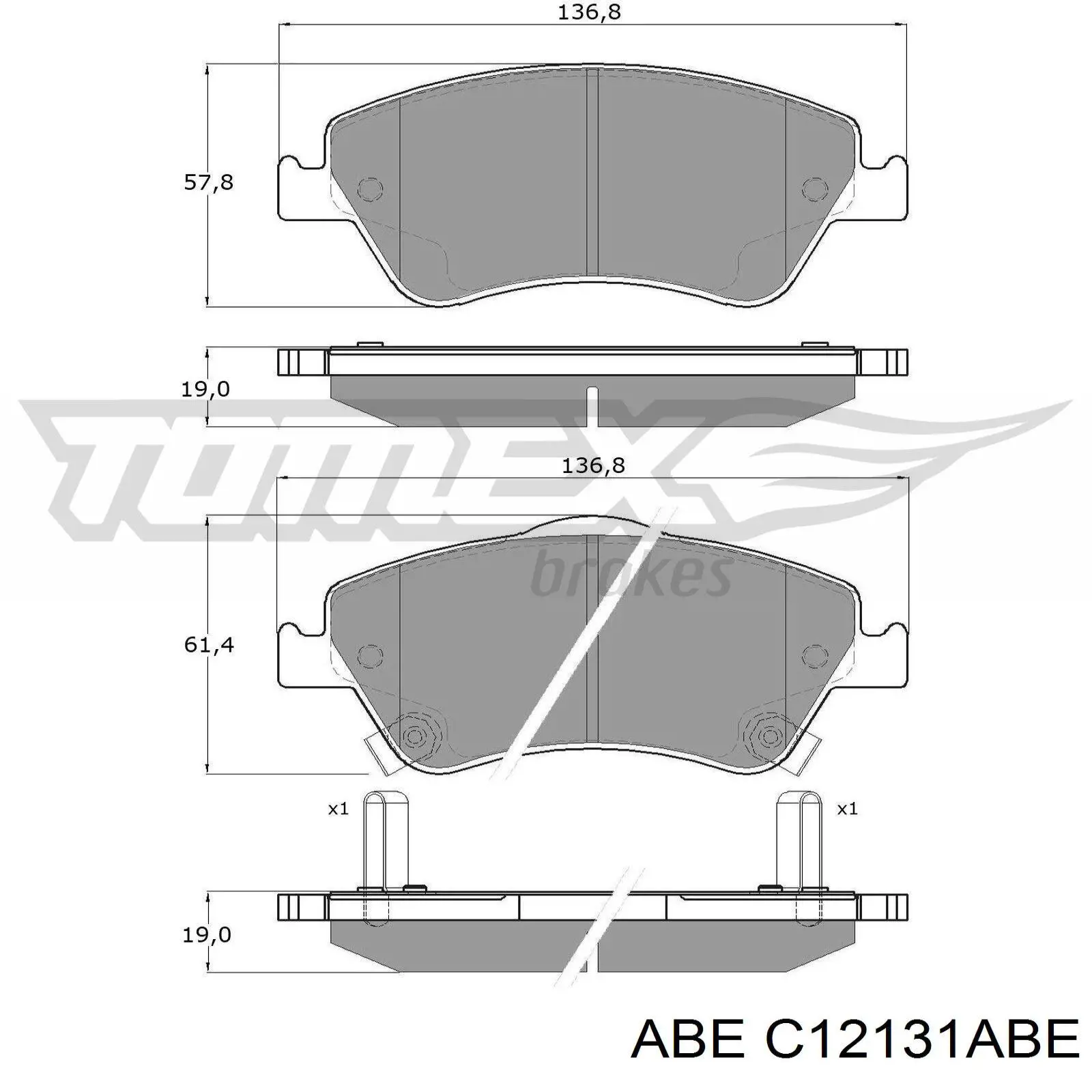 Купити C12131ABE ABE Колодки гальмівні передні, дискові