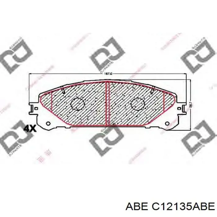 Передні тормозні колодки C12135ABE ABE