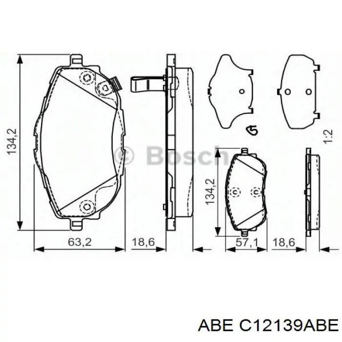 Гальмівні колодки ABE C12139ABE ціна, від 27.79 USD