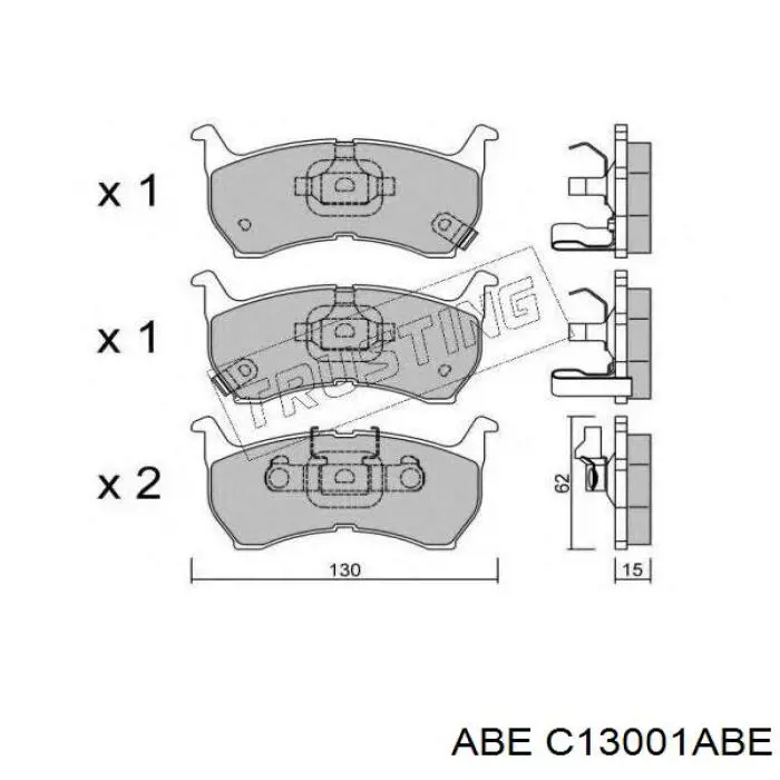 Гальмівні колодки ABE C13001ABE ціна, від 19.03 USD