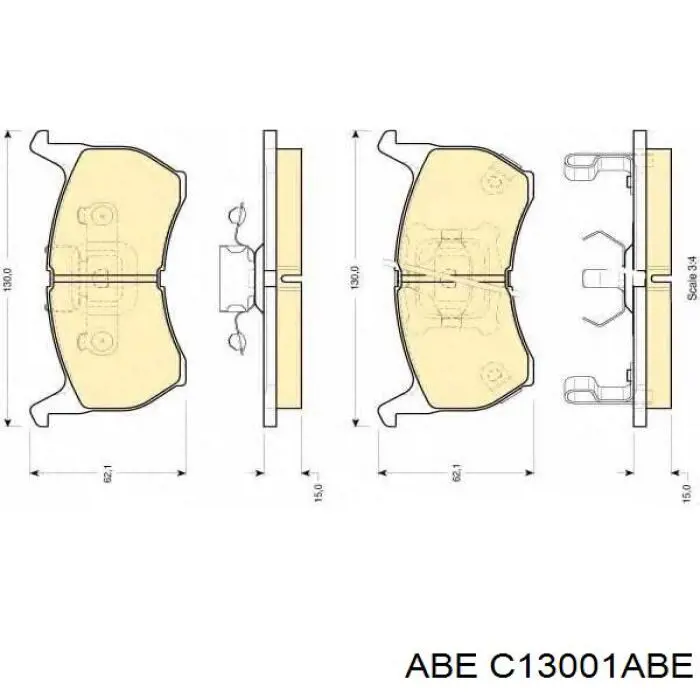 Купити C13001ABE ABE Колодки гальмівні передні, дискові