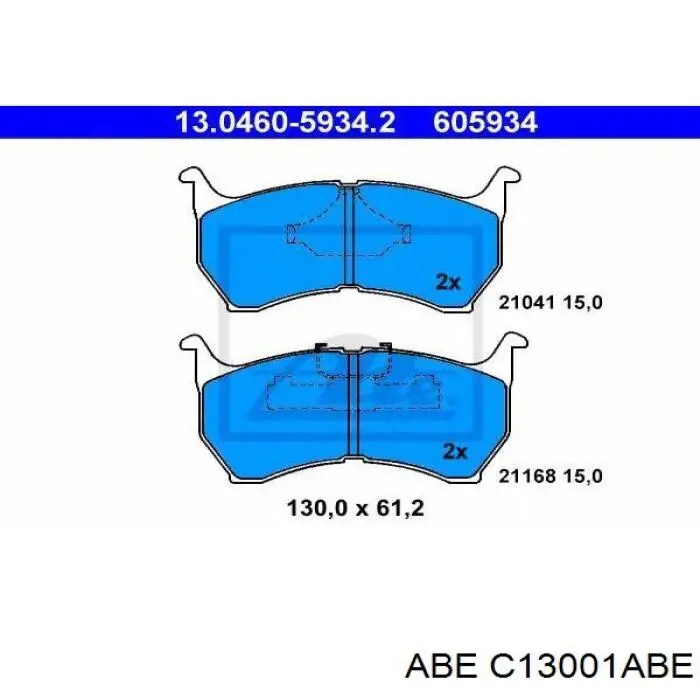 Купити C13001ABE ABE Колодки гальмівні передні, дискові