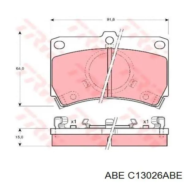 Купити C13026ABE ABE Колодки гальмівні передні, дискові