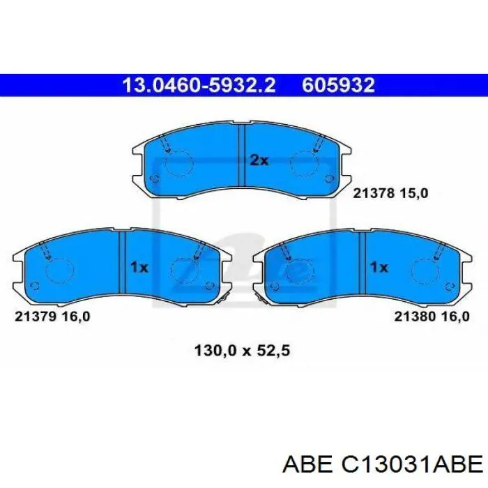 C13031ABE ABE Передні гальмівні колодки