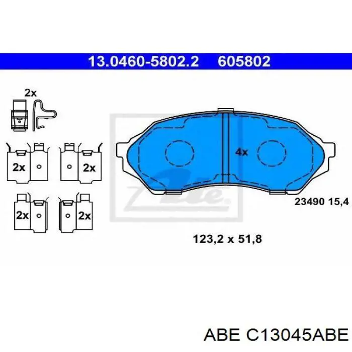 C13045ABE ABE Передні гальмівні колодки
