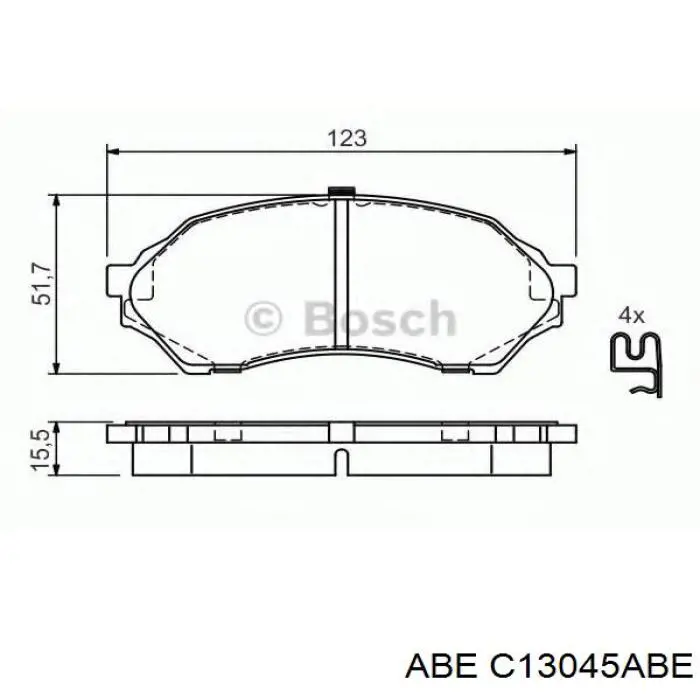 Гальмівні колодки ABE C13045ABE ціна, від 14.91 USD