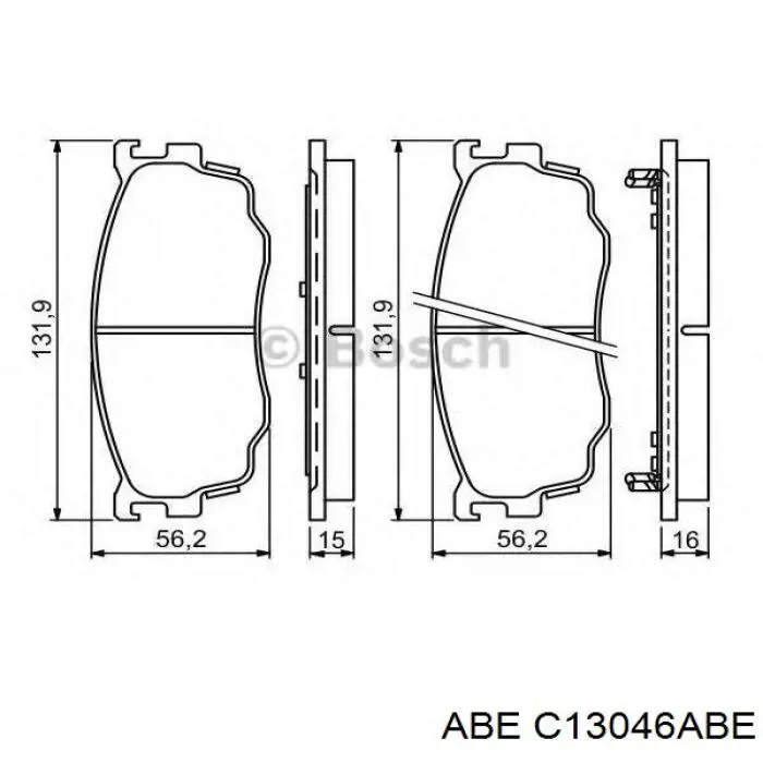 Передні тормозні колодки C13046ABE ABE