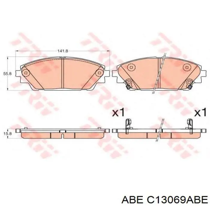 Гальмівні колодки ABE C13069ABE ціна, від 24.08 USD