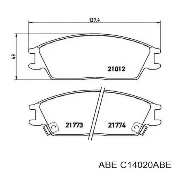 Гальмівні колодки ABE C14020ABE ціна, від 14.17 USD
