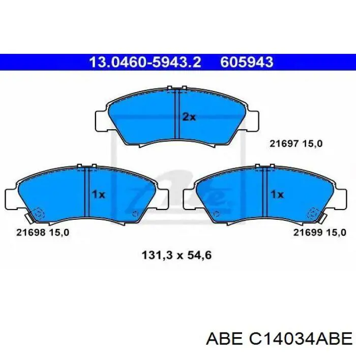 Гальмівні колодки ABE C14034ABE ціна, від 14.66 USD
