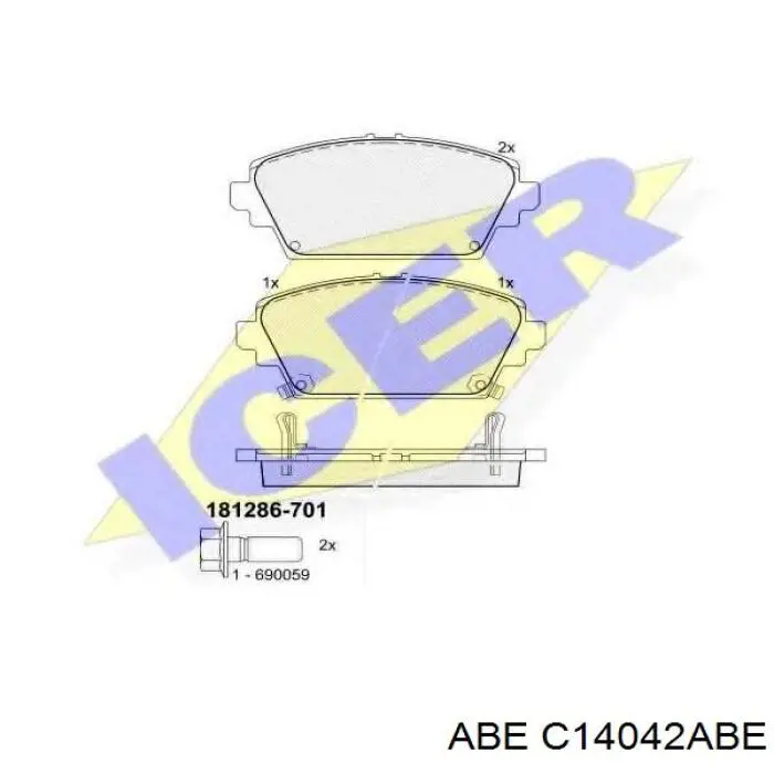 Купити C14042ABE ABE Колодки гальмівні передні, дискові