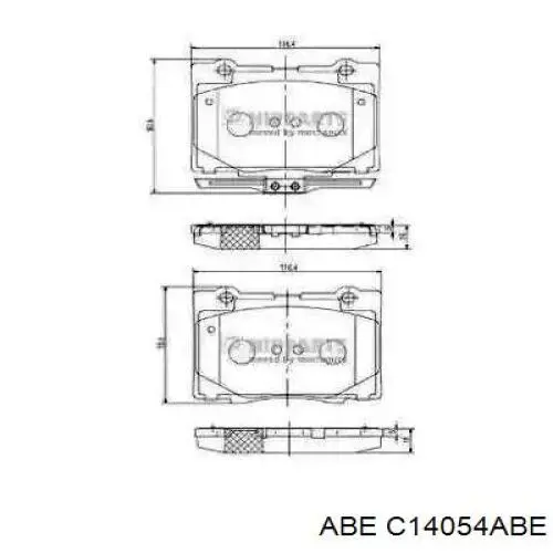 Гальмівні колодки ABE C14054ABE ціна, від 34.06 USD