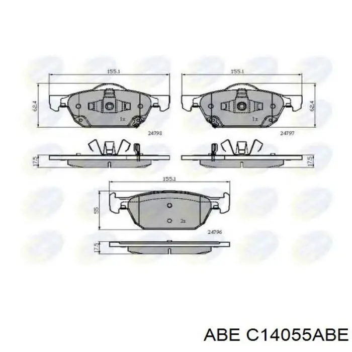Гальмівні колодки ABE C14055ABE ціна, від 23.68 USD