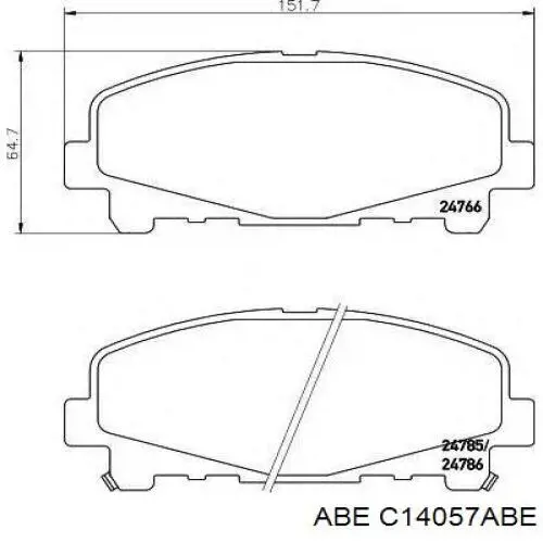 Передні тормозні колодки C14057ABE ABE
