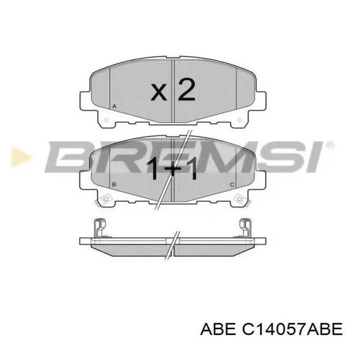 Гальмівні колодки ABE C14057ABE ціна, від 23.11 USD