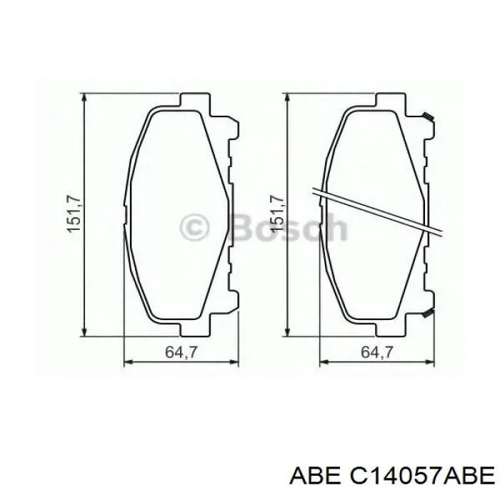 Купити C14057ABE ABE Колодки гальмівні передні, дискові
