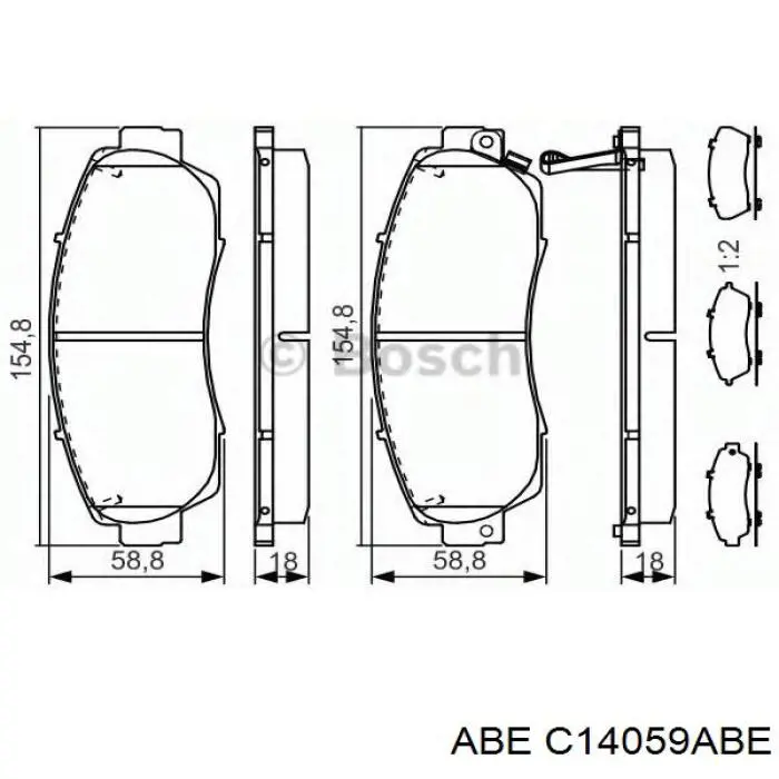 Гальмівні колодки ABE C14059ABE ціна, від 25.42 USD