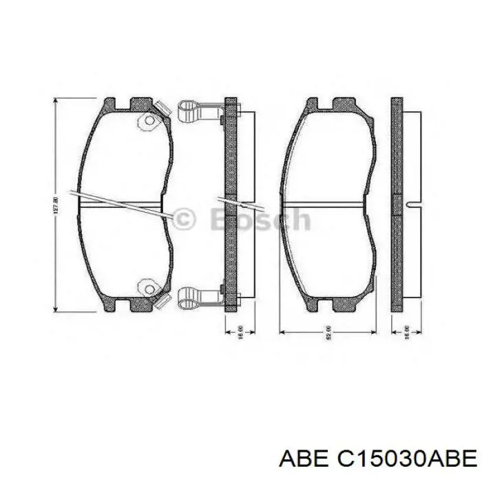 Передні тормозні колодки C15030ABE ABE