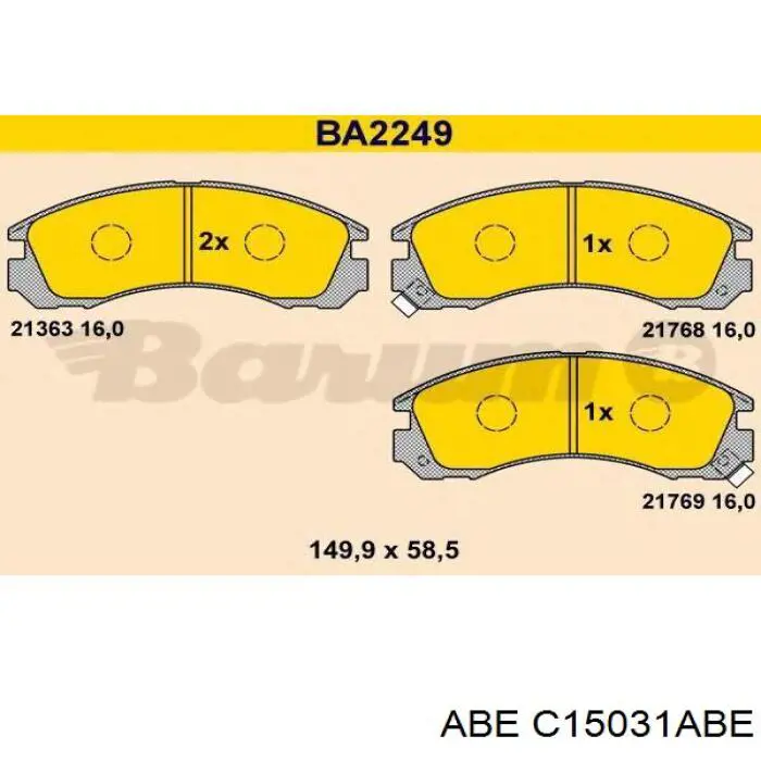 Передні тормозні колодки C15031ABE ABE