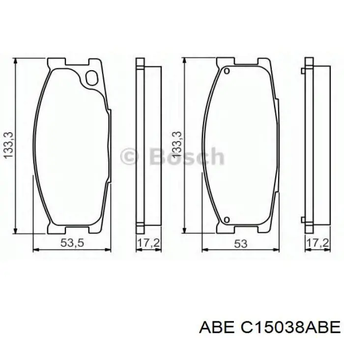 Колодки гальмівні передні, дискові C15038ABE ABE