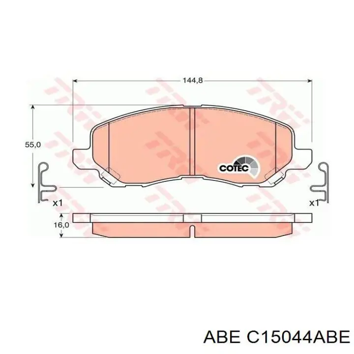 Гальмівні колодки ABE C15044ABE ціна, від 20.53 USD
